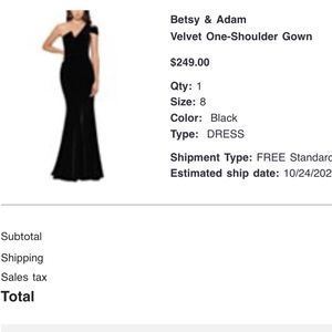 One Shoulder Velvet Black Gown